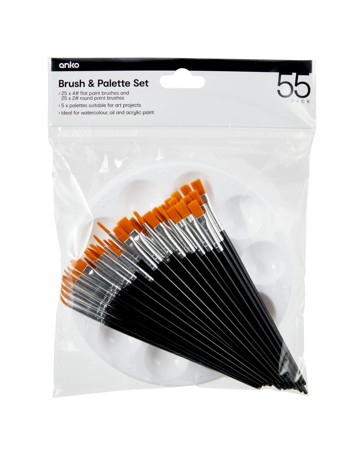 Anko 55 Pack Brush and Palette Set