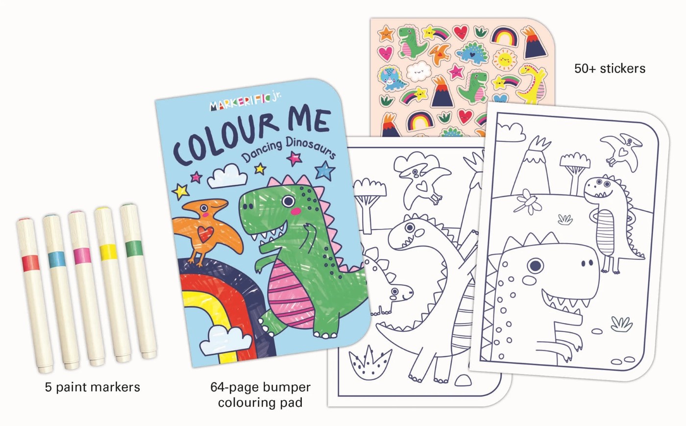 Markerific Jr. Dancing Dinosaurs Colour Me Carry Case - Book 2 of 2