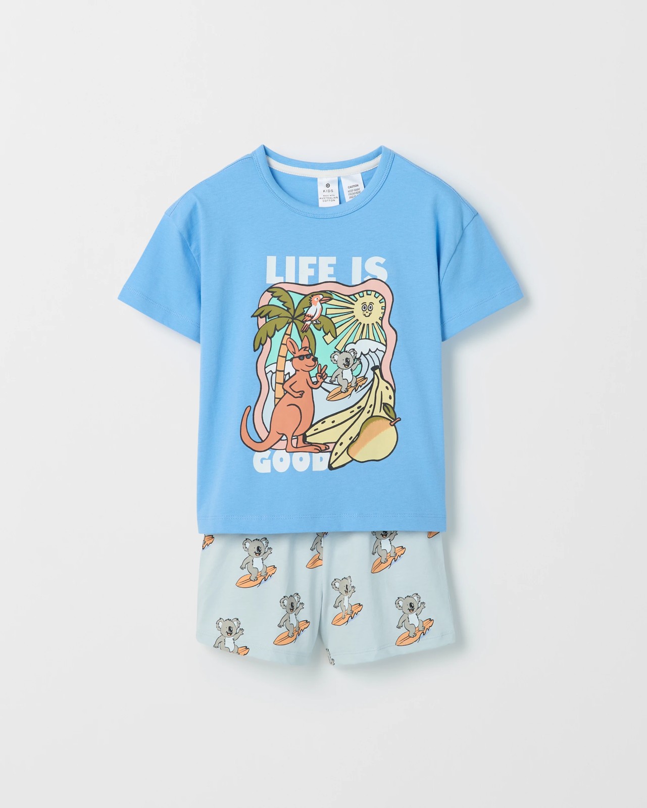 Australian Cotton Younger Boys Oversized Jersey Pyjama Set - Australia Blue 6 of 6