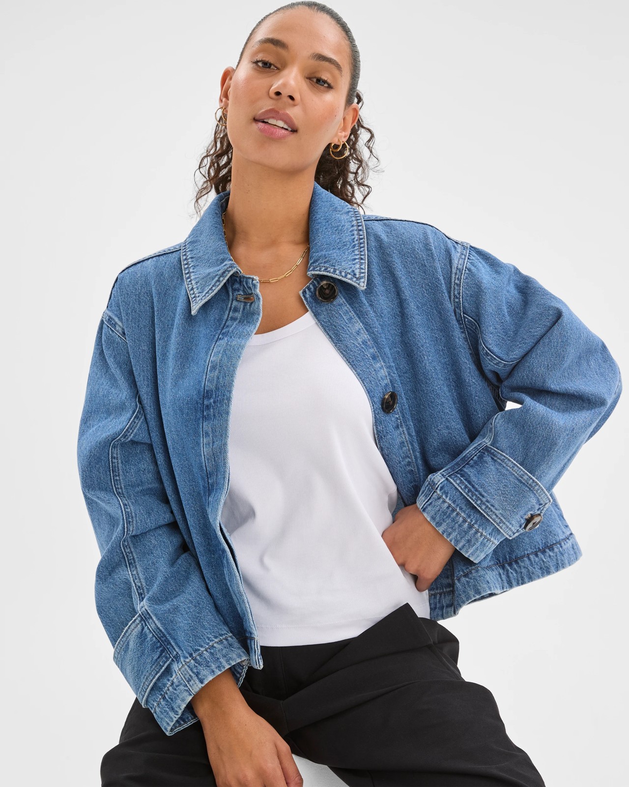 Denim Shacket 4 of 5