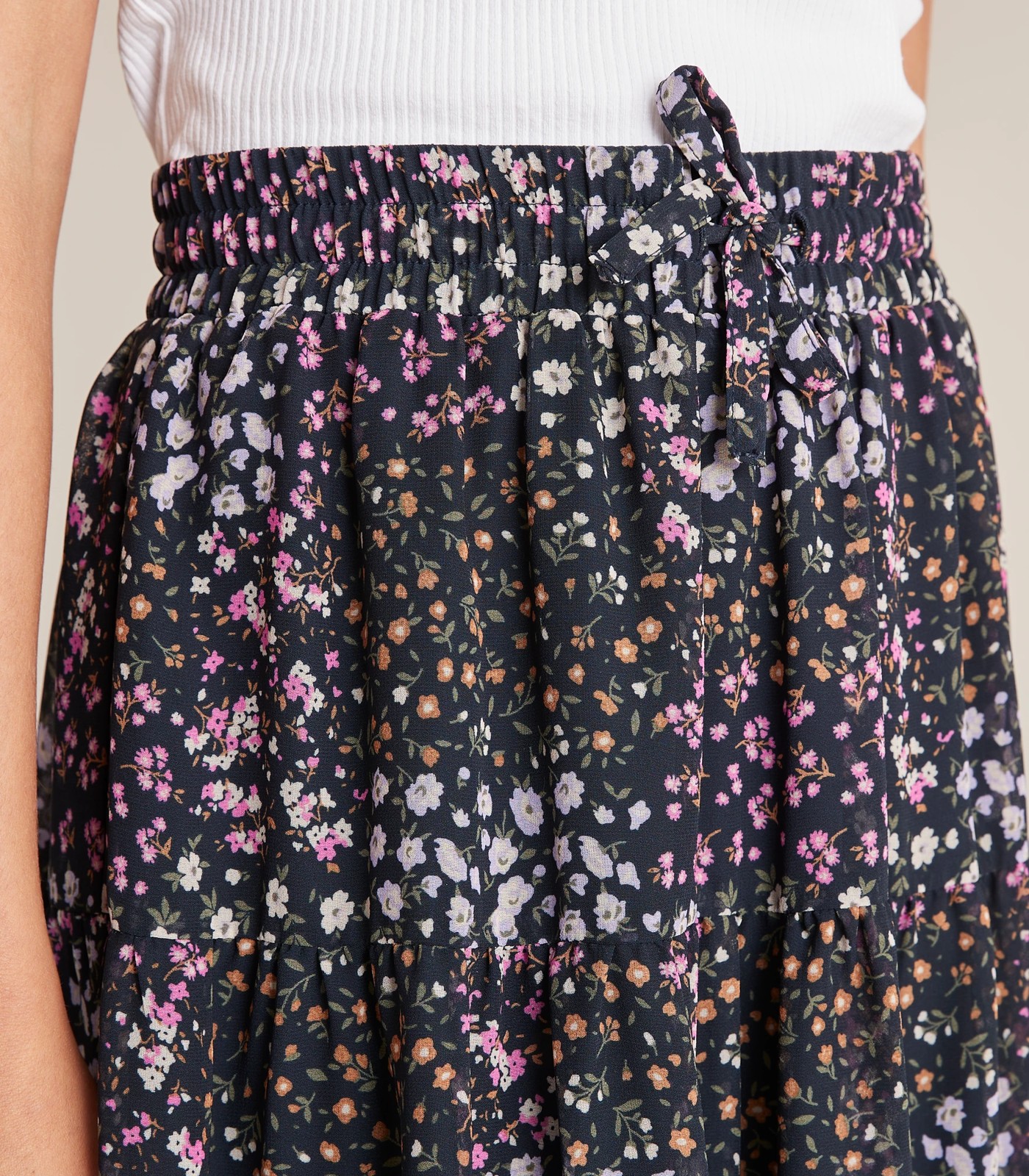 Georgette Floral Midi Skirt 5 of 6