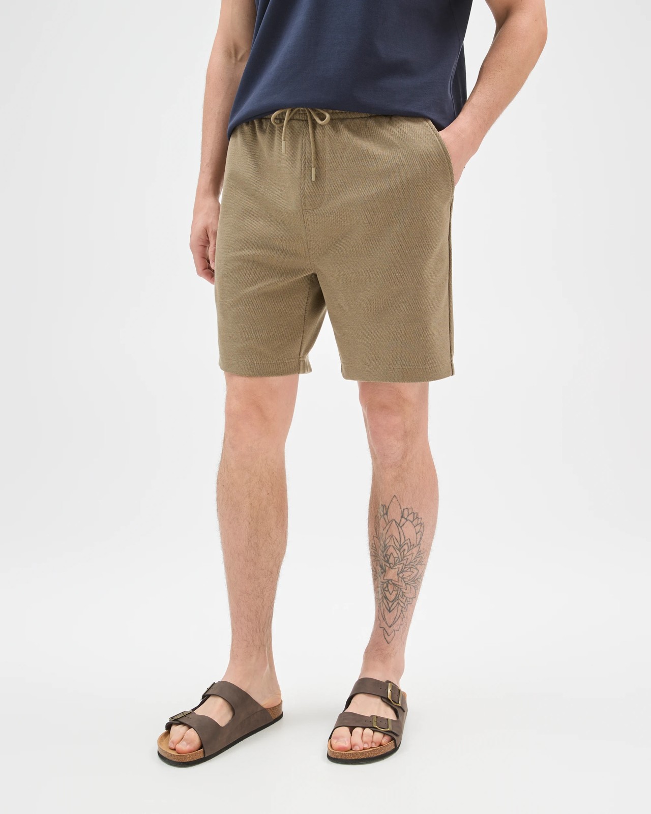 Textured Fleece Shorts - Fallen Rock 2 of 6