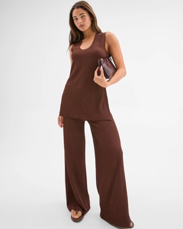 Lily Loves Textured Straight Leg Pants