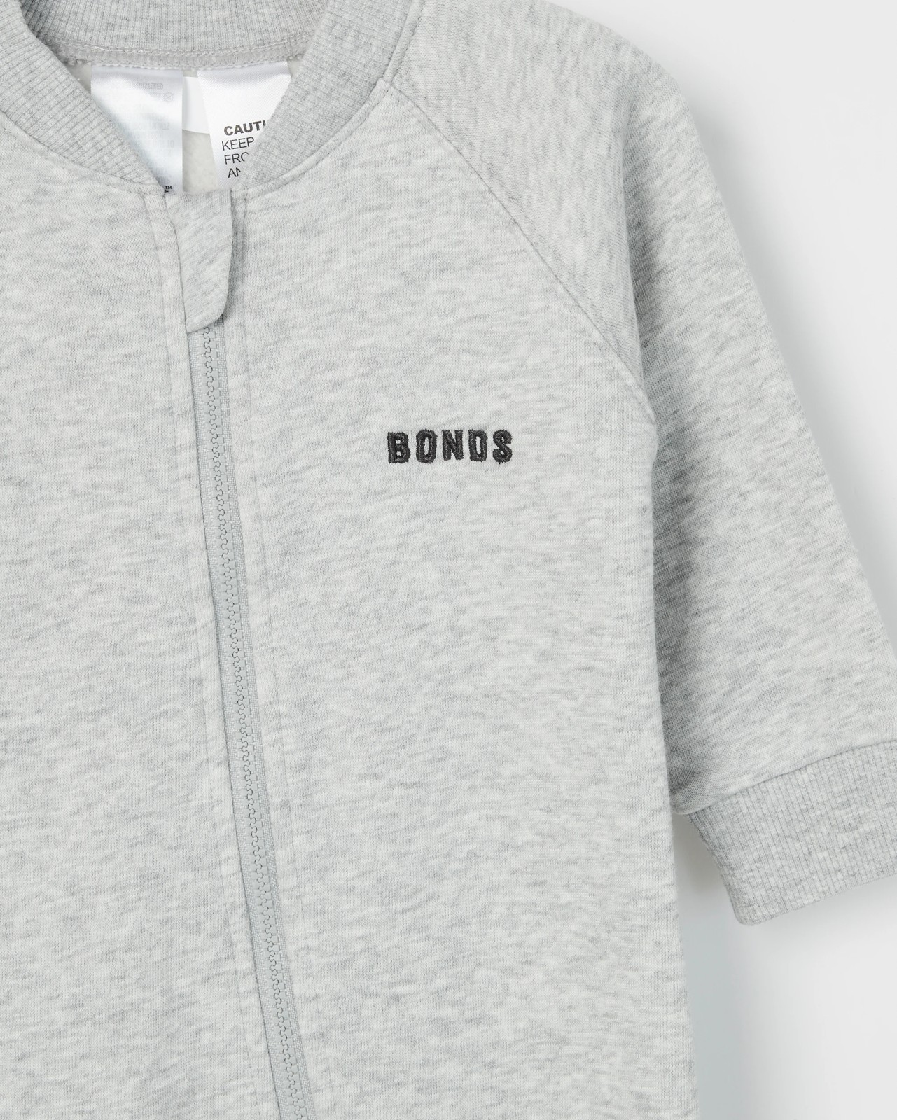 Bonds Baby Everyday Fleece Zip Coverall - New Grey Marle 5 of 5