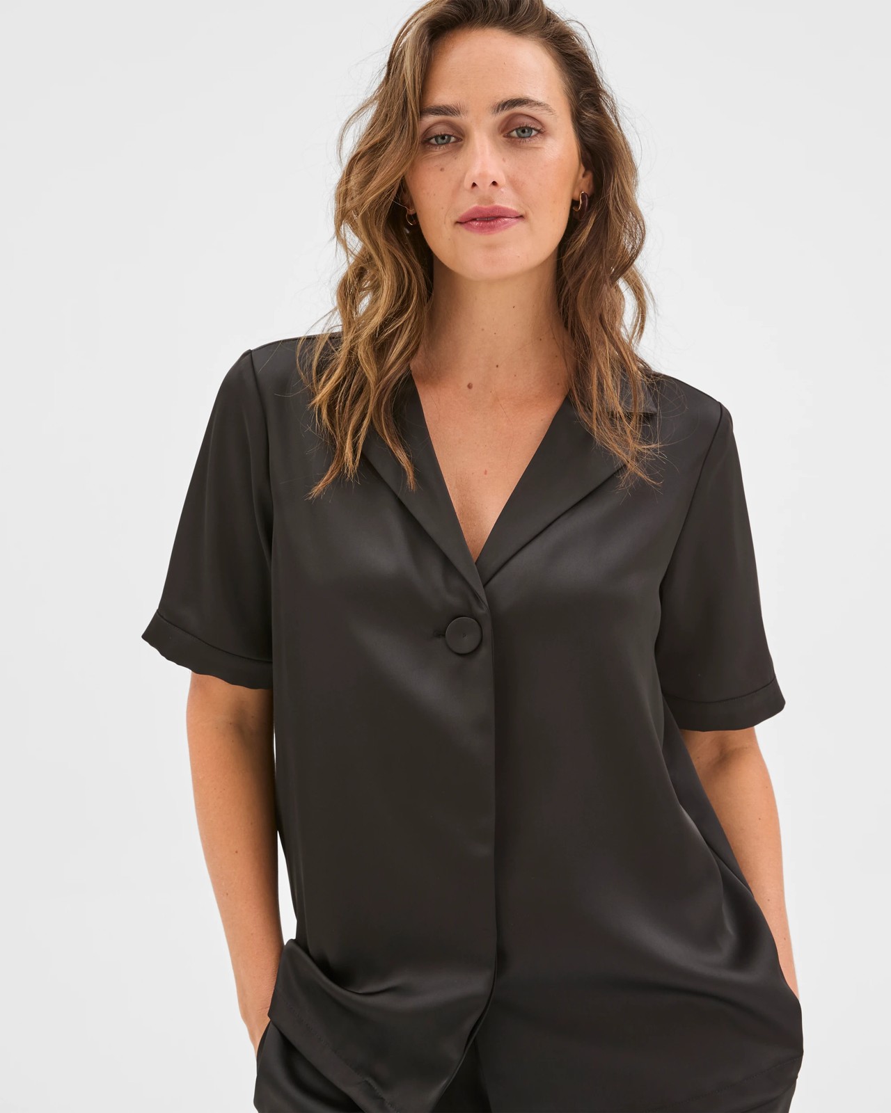 Preview Short Sleeve Satin Shirt 3 of 6
