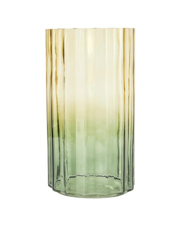 Anko Green Wavy Ombre Glass Vase