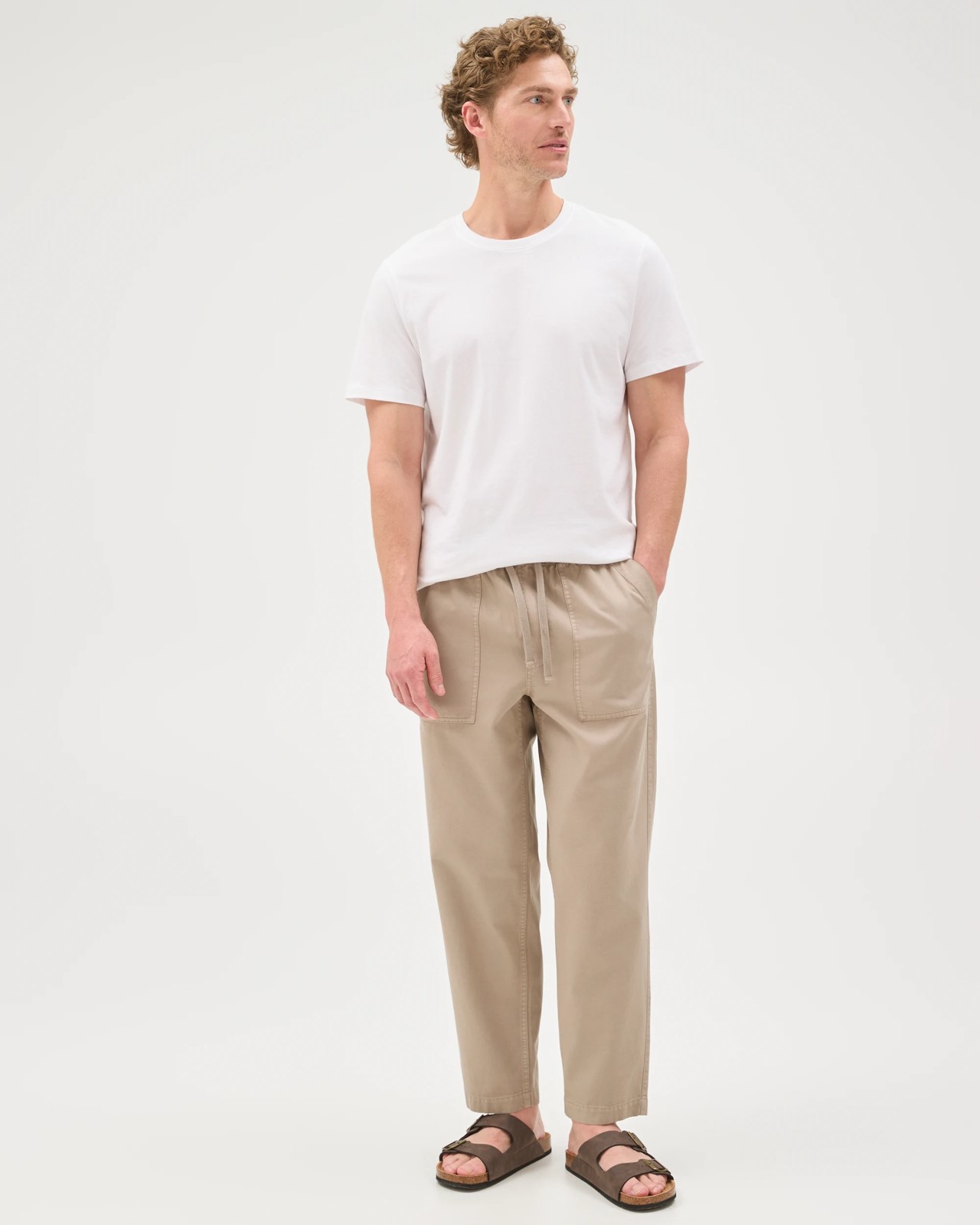 Elastic Waist Beach Pants - Elephant Skin 2 of 5