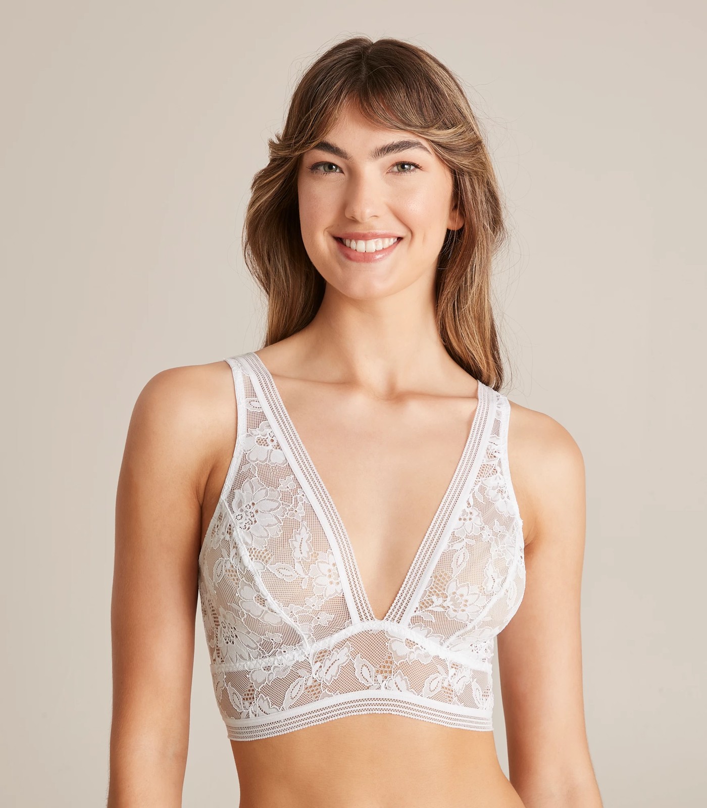 Lace Soft Cup Bralette - White