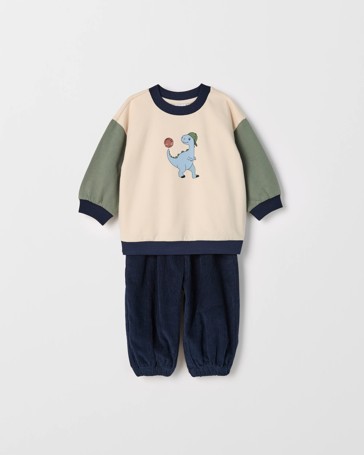 Baby Organic Cotton Fleece Jumper & Soft Cord Pants 2 Piece Set
