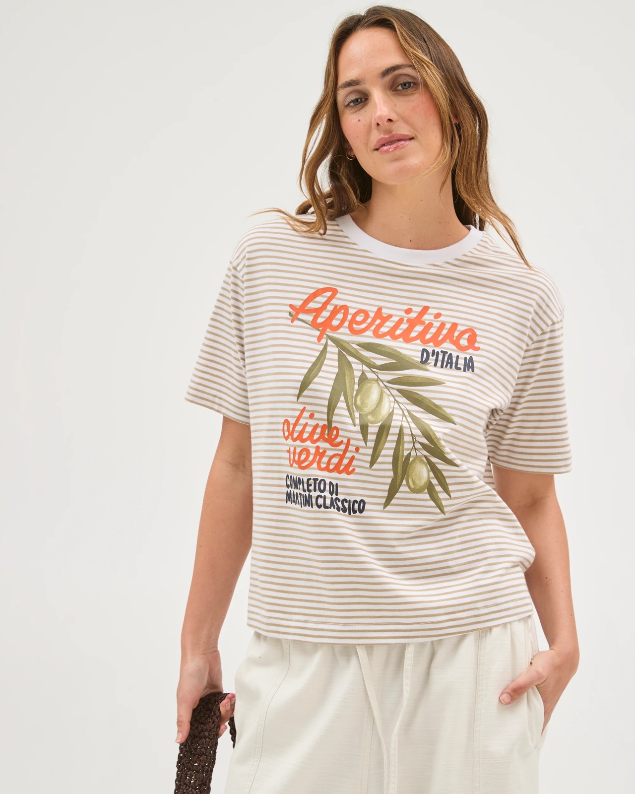 Australian Cotton Boxy Print T-Shirt - Crushed Leaf 2 of 5
