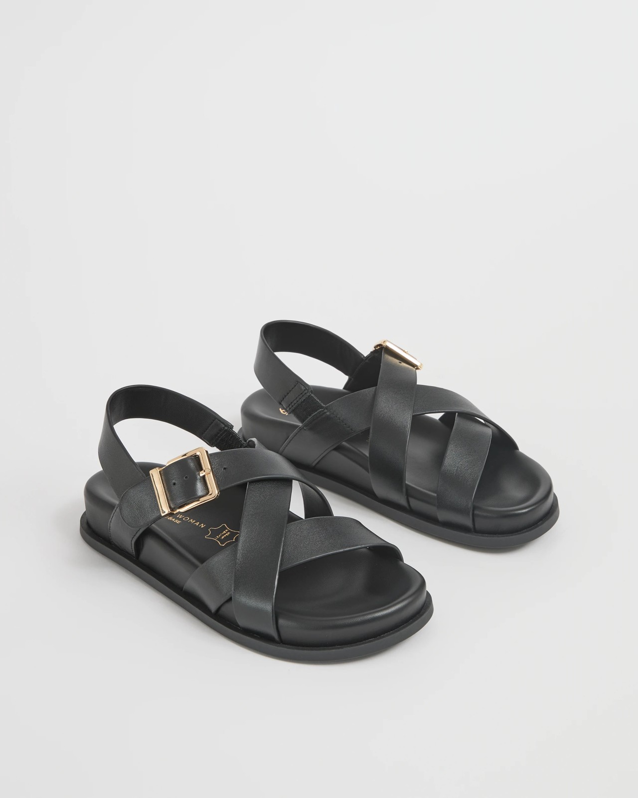 Genuine Suede Leather Strap Sandals - Danny - Black Leather 2 of 3