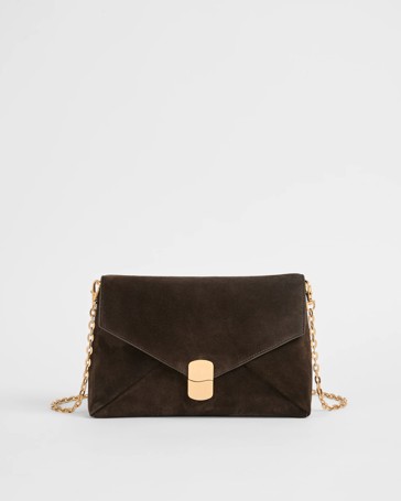 Premium Suede Leather Envelope Crossbody Bag