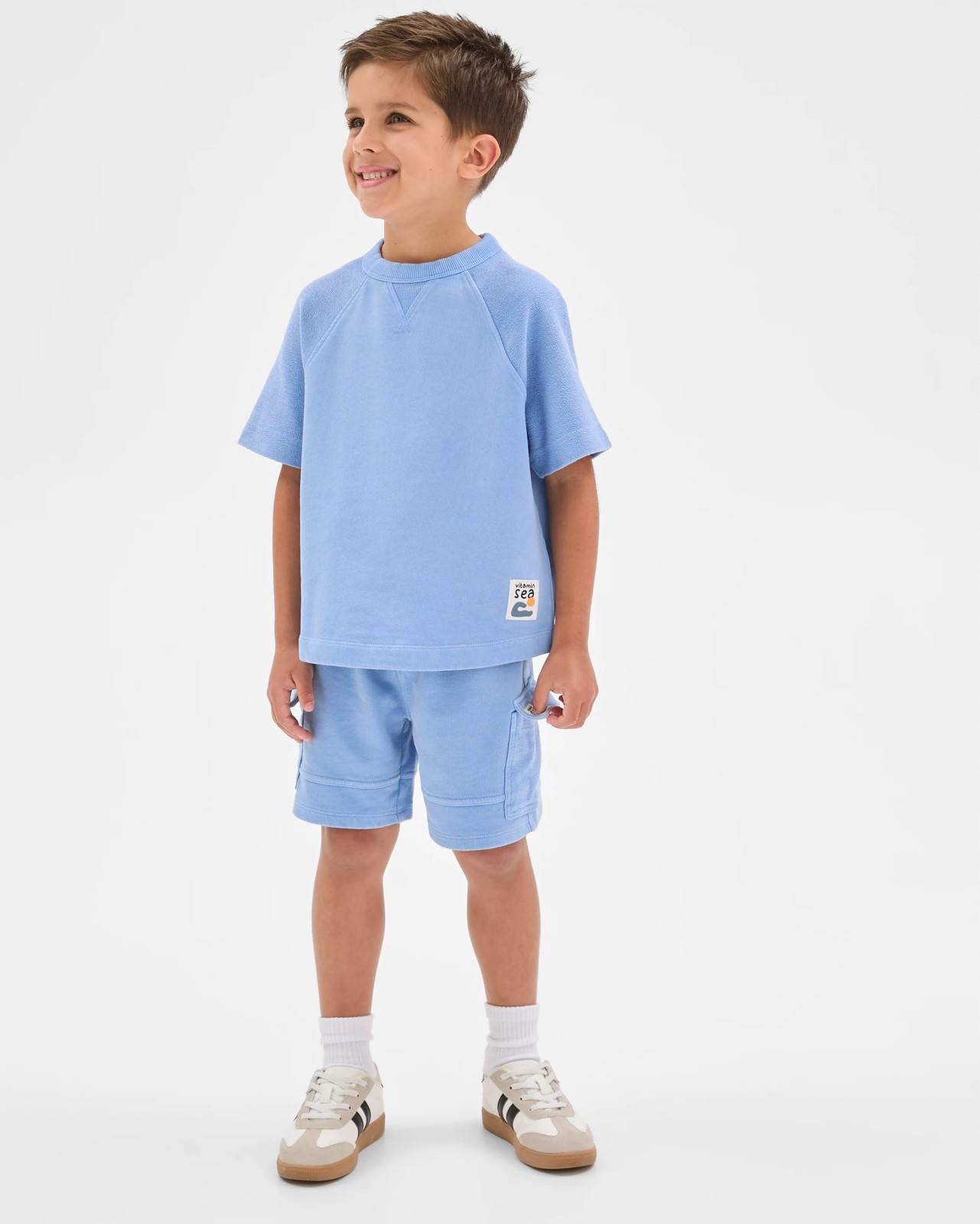 Australian Cotton Washed Shorts - Blue 2 of 5
