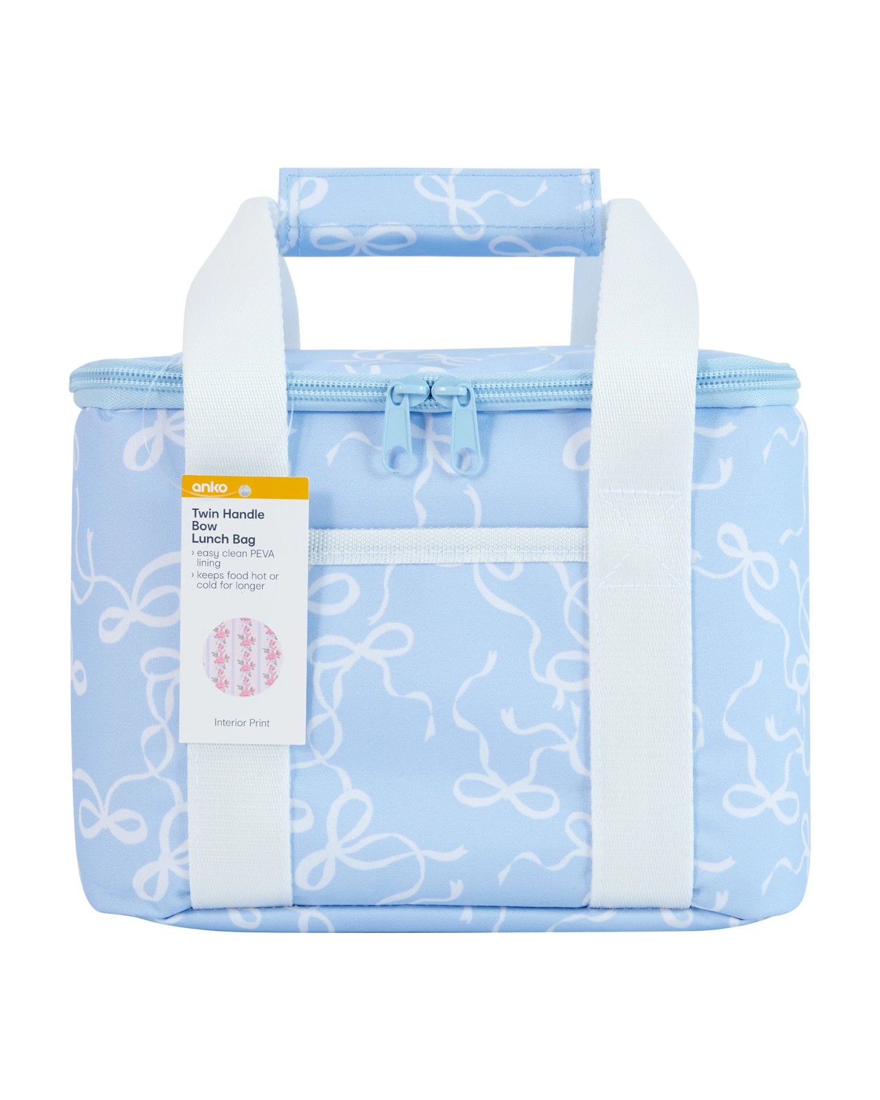 Anko Bow Twin Handle Lunch Bag - Blue 3 of 3
