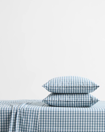 Gingham Australian Cotton Mix & Match Flat Sheet