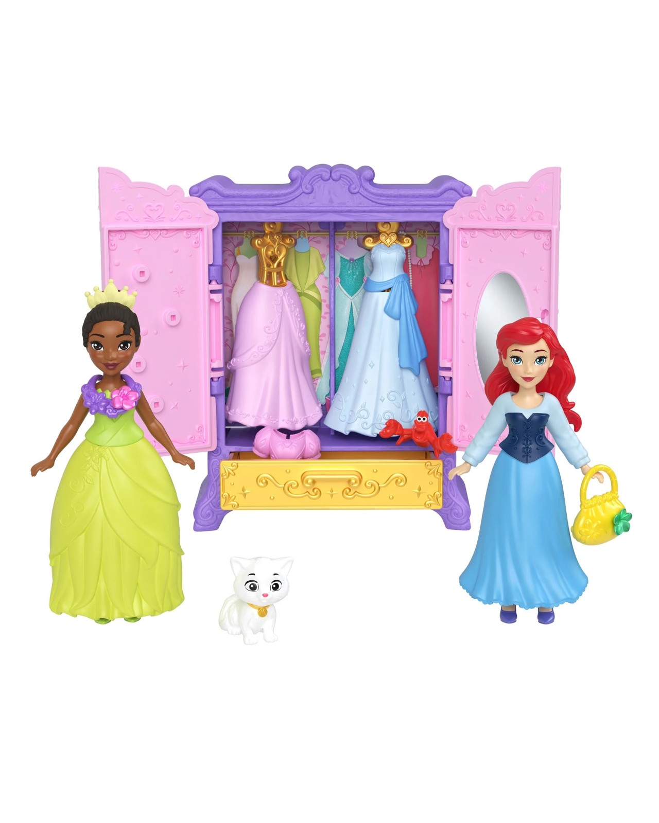 Disney Princess Royal Wardrobe Set With Ariel & Tiana Small Dolls 2 of 5