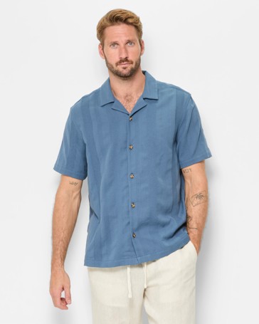 Australian Cotton Short Sleeve Stripe Shirt