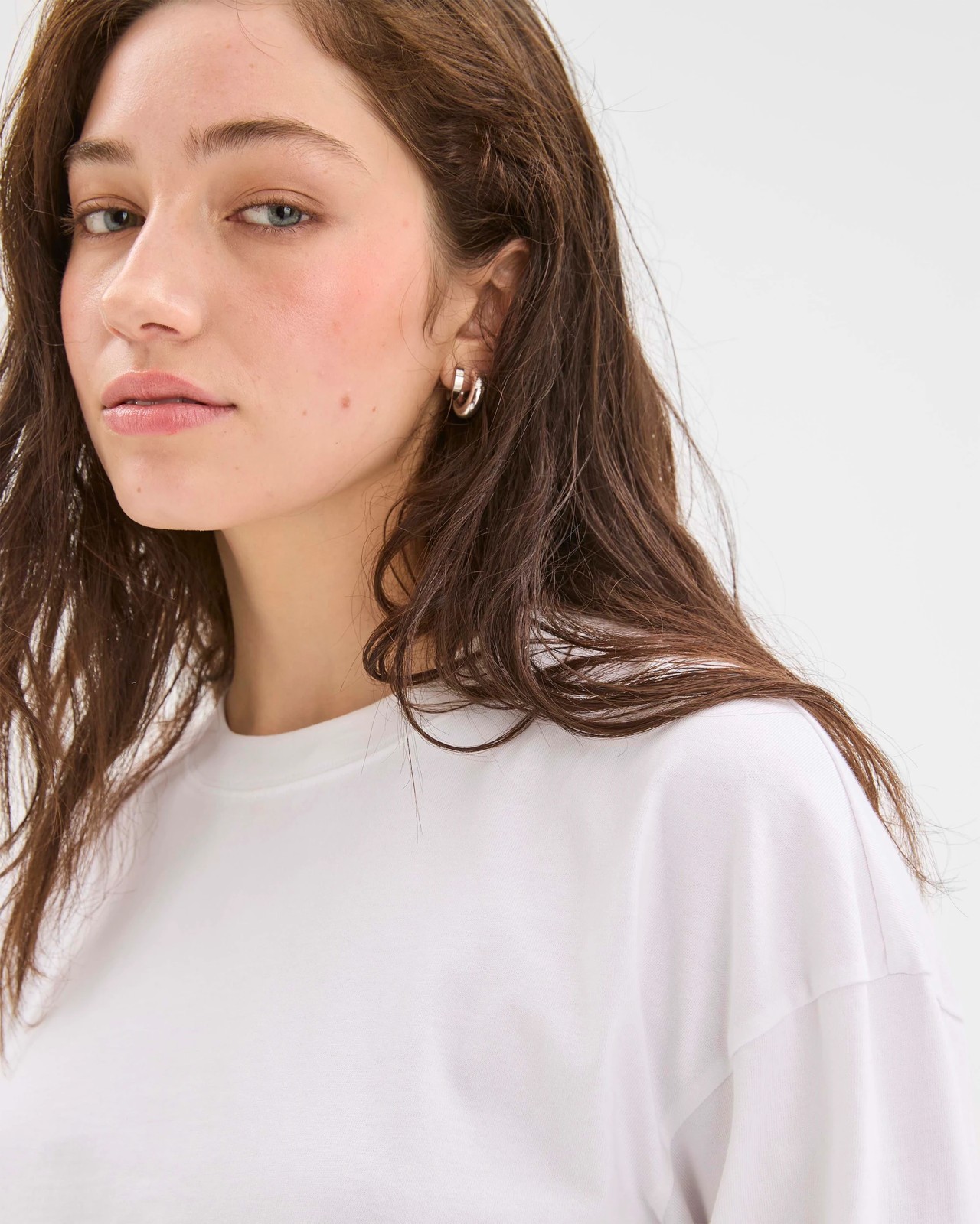 Lily Loves Australian Cotton Relaxed Long Sleeve T-Shirt - White 4 of 5