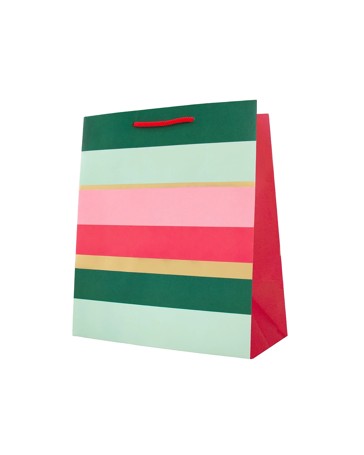 Hallmark Christmas Stripes Flair Gift Bag - Large