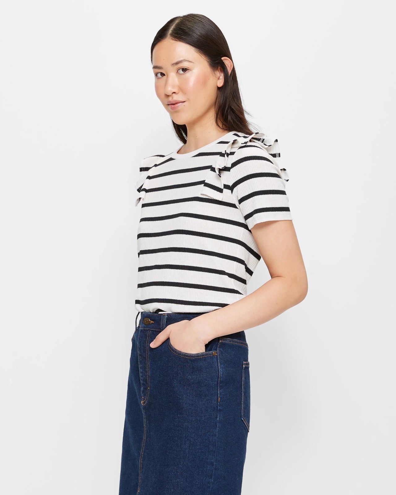 Ruffle Textured Knit Top | Target Australia