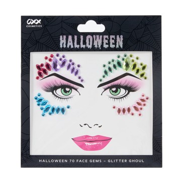 70 Piece Halloween Face Gems, Glitter Ghoul - OXX Cosmetics