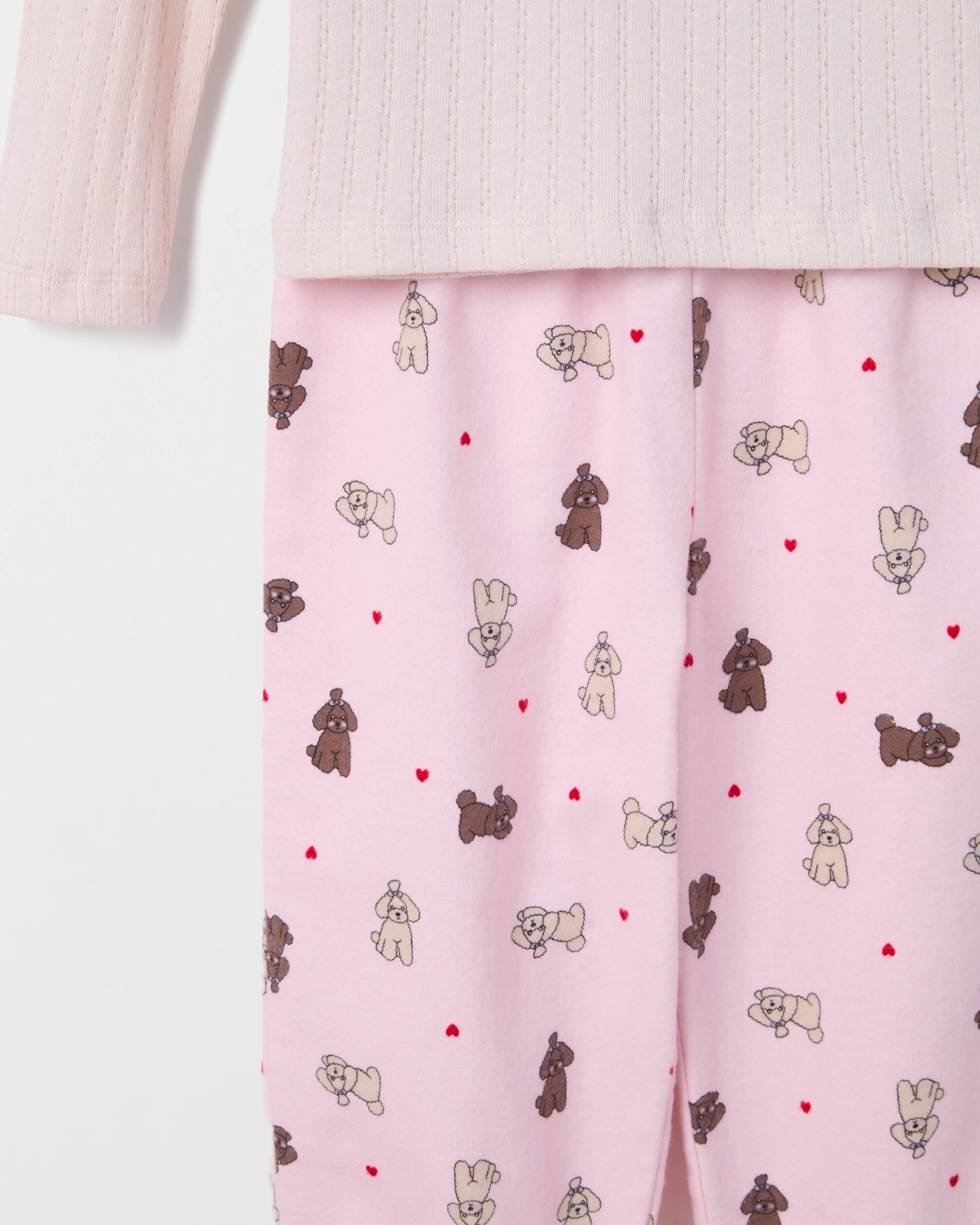 Australian Cotton Blend Younger Girls Henley Top & Flannel Pants Pyjama Set 3 of 3