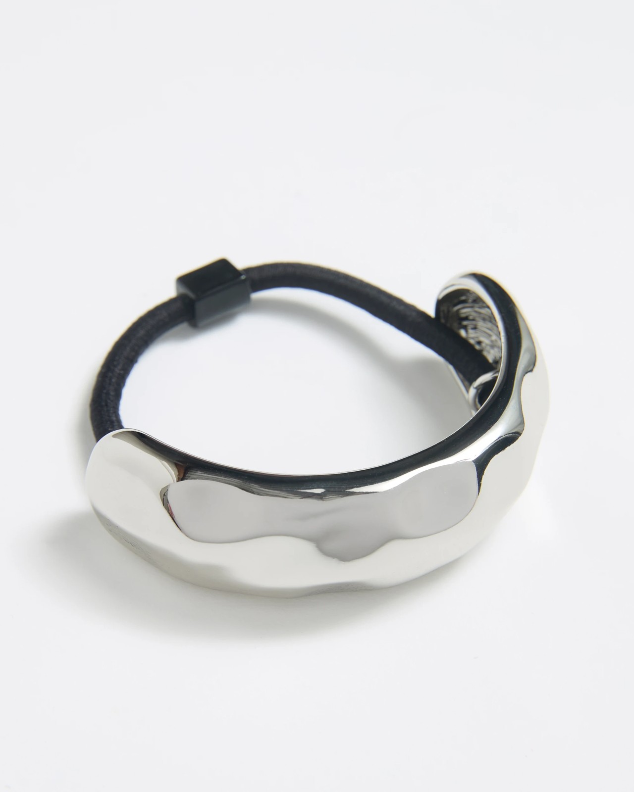 Hammered Metal Hair Tie - Silver-Tone 2 of 2