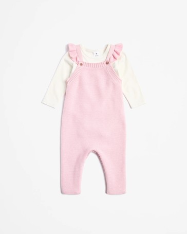 Baby Girl Knit Overall and Top 2 Piece Set