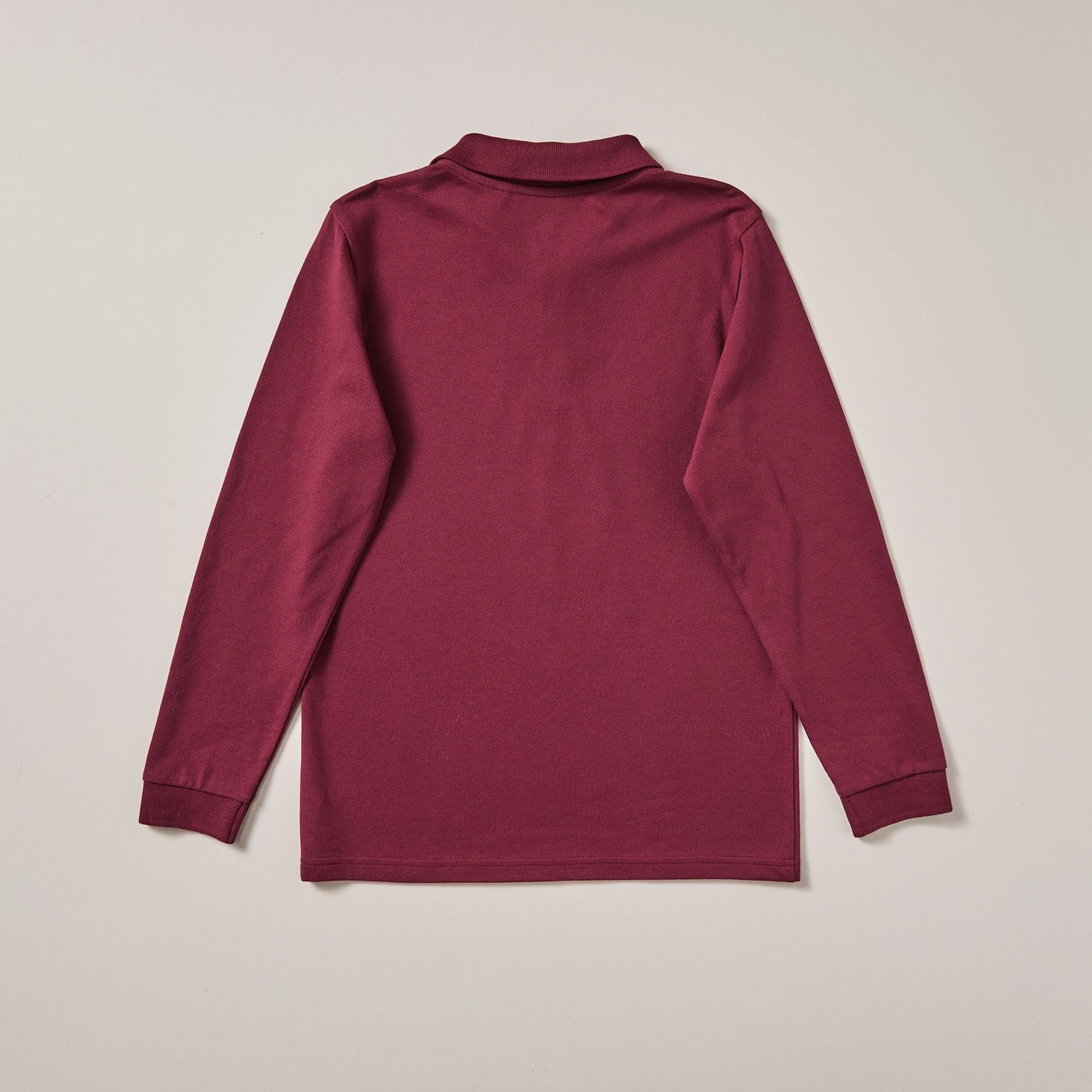 Australian Cotton School Long Sleeve Polo Top - Burgundy 3 of 3