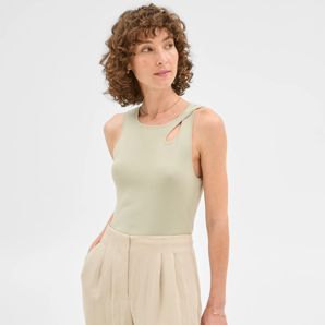 Sleeveless Crepe Knit Tank Top - Preview
