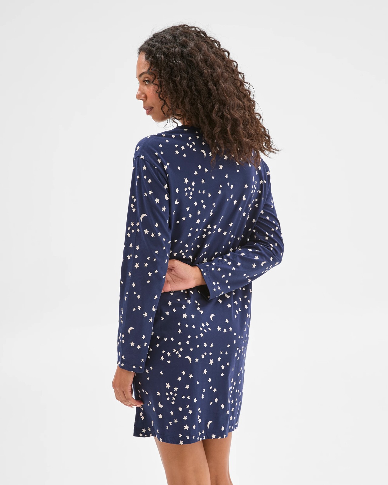 Australian Cotton Long Sleeve T-Shirt Nightie - Moon & Stars 6 of 6