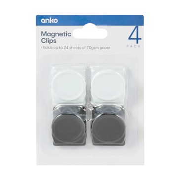 4 Pack Magnetic Clips - Anko