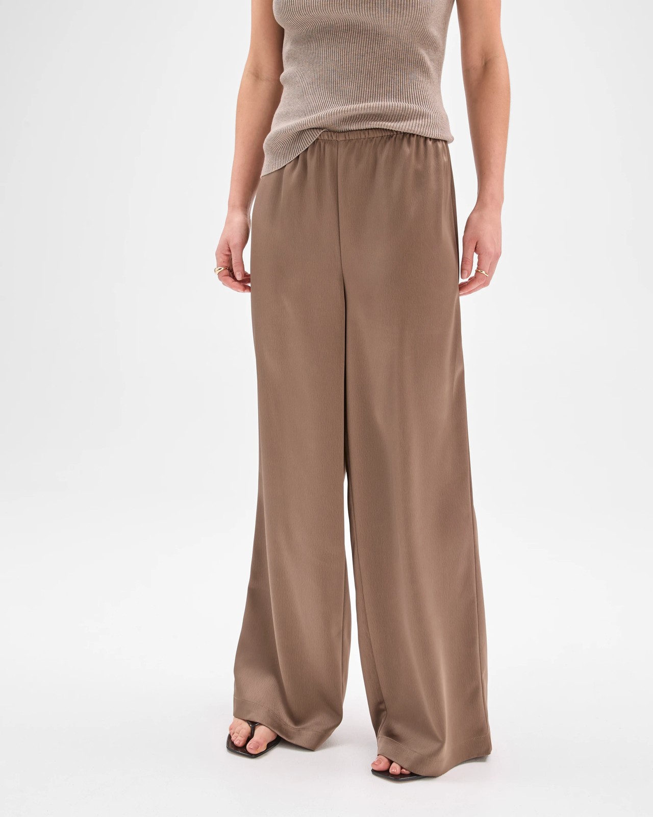 Lily Loves Satin Pants - Smoked Taupe 4 of 6