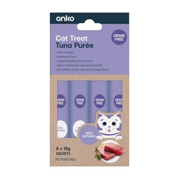 Cat Treat Creamy Puree Tuna, 8 Pack - Anko