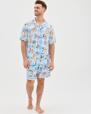Family Matching Christmas Australian Cotton Mens Pyjama Set - Bluey