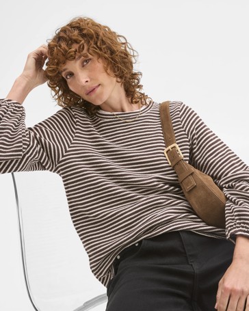 Australian Cotton Long Sleeve Textured Top