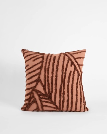 Oakley Cotton Textured Leaf European Pillowcase - Mocha