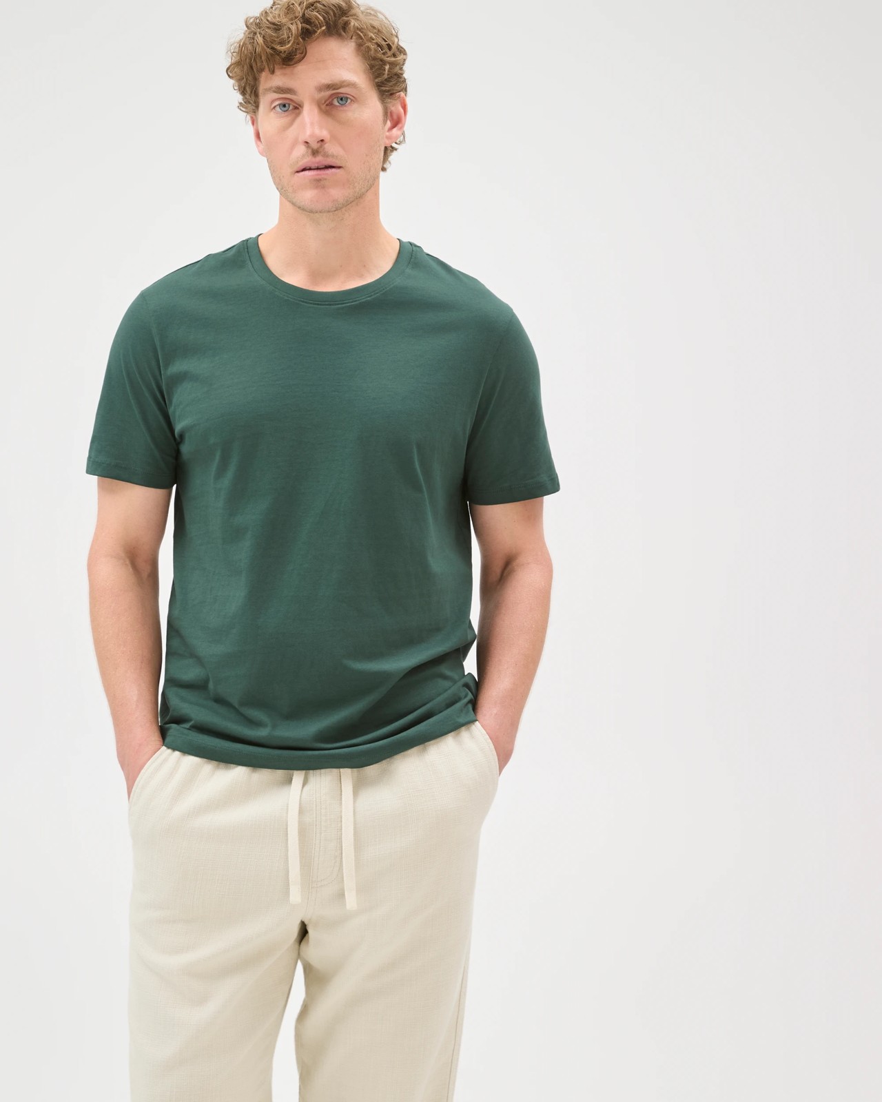 Australian Cotton Crew Neck T-Shirt - Hunter Green 3 of 6