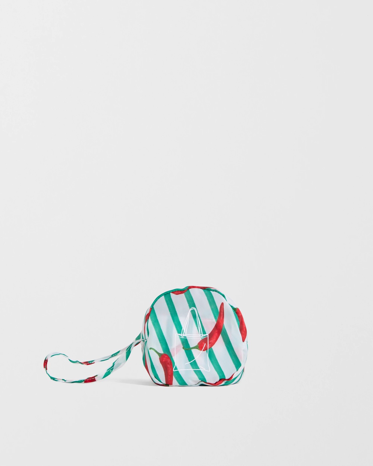 Fold Up Shopper Tote Bag - Green Chillies 3 of 3
