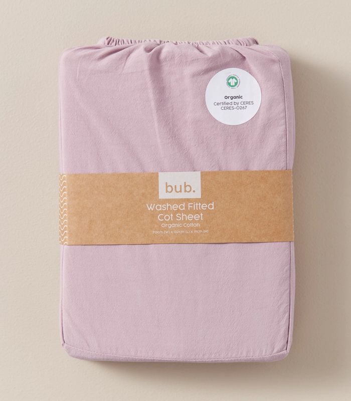 bub. Organic Cotton Arlo Washed Fitted Cot Sheets – Target Australia