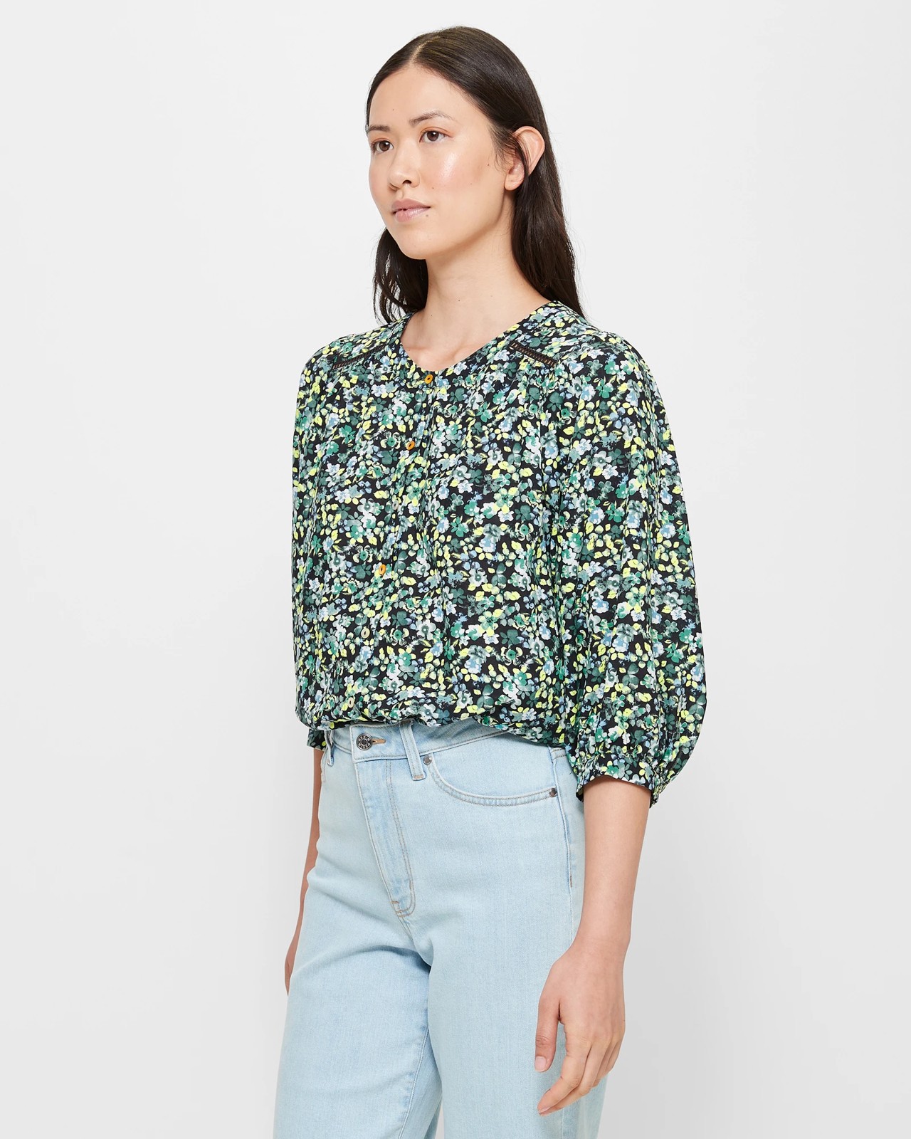 Button Through Peasant Top | Target Australia