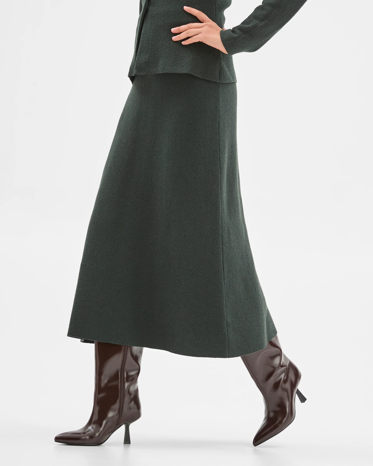 Preview Boucle Knit Midi Skirt - Mid Jade 5 of 5