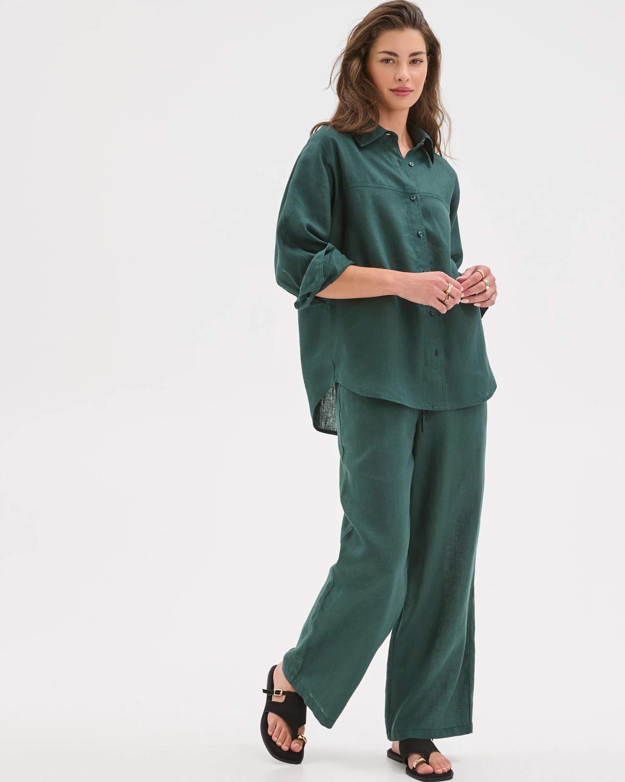 Petites European Linen Seamed Shirt 2 of 5