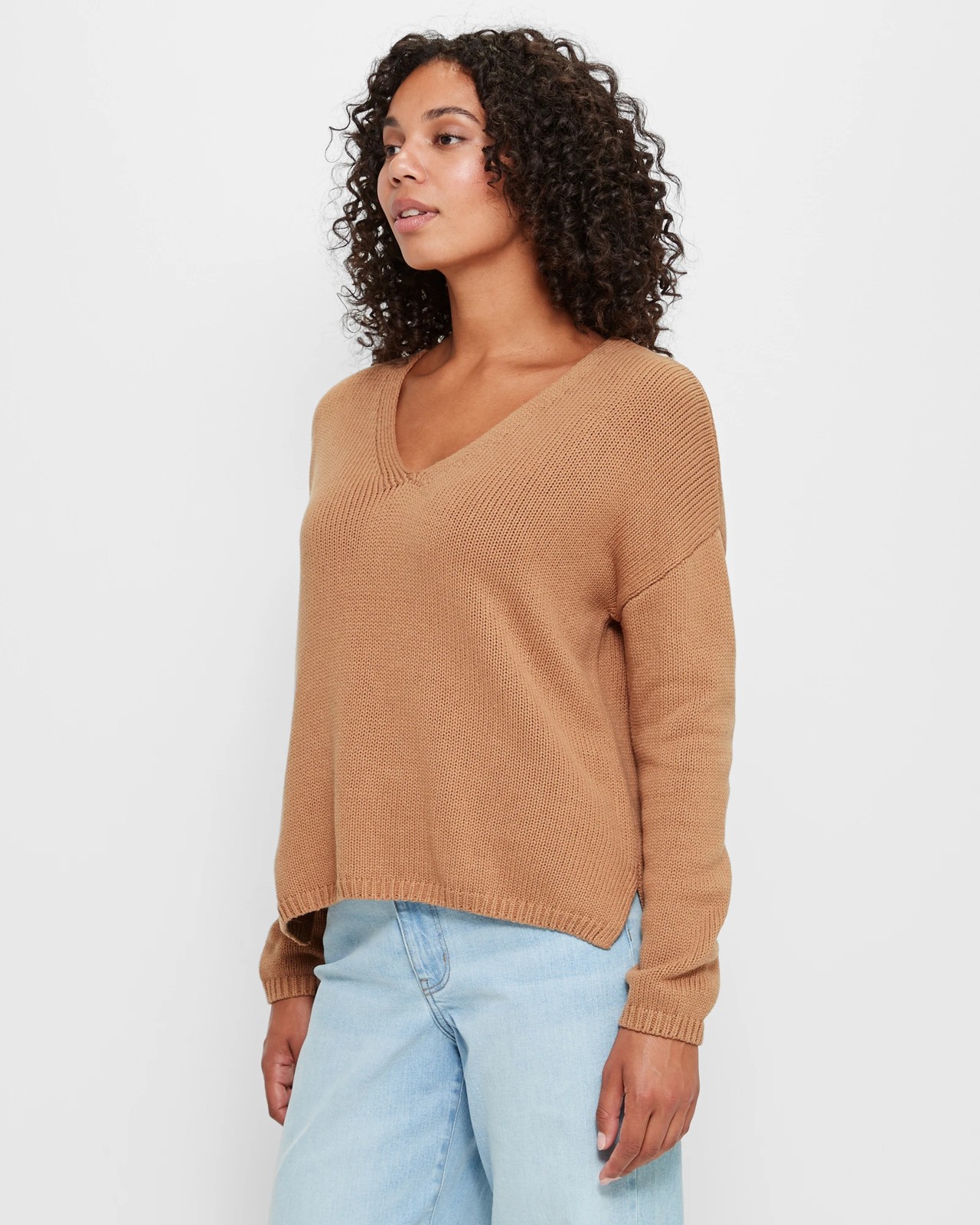 Australian Cotton Deep V-Neck Jumper | Target Australia