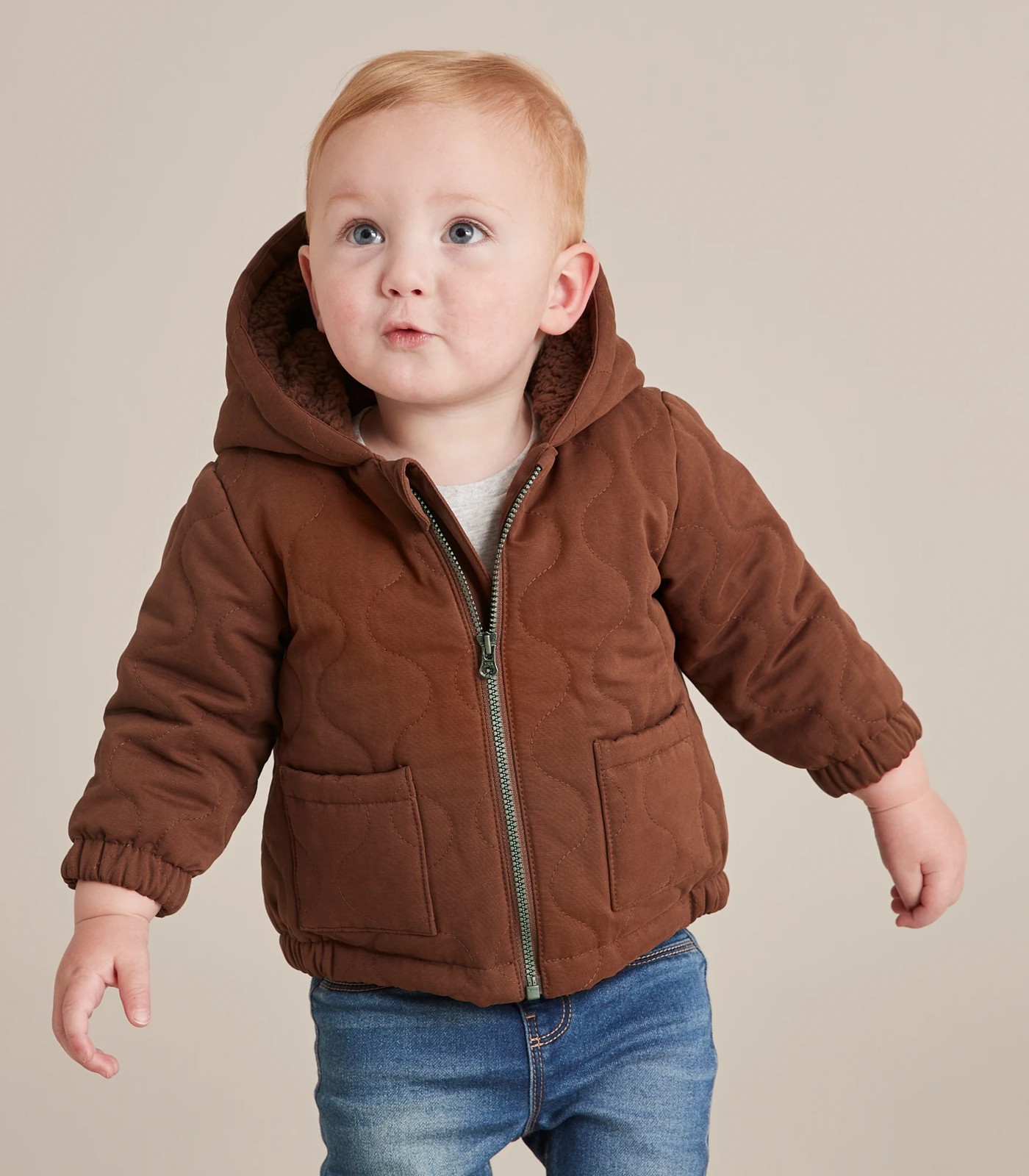 Sherpa lined hot sale baby jacket