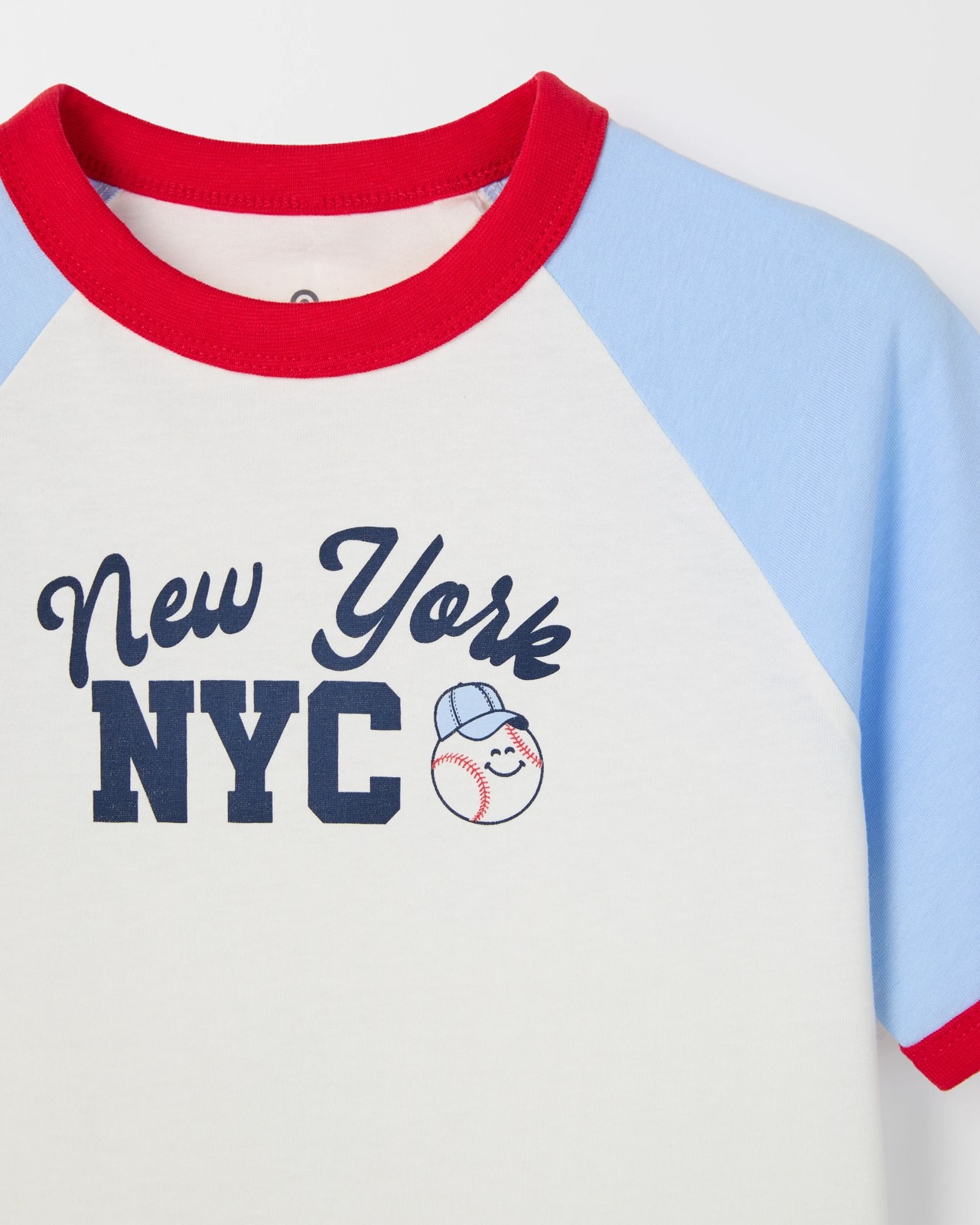 Australian Cotton Oversized Sporty T-Shirt - Blue / Red 2 of 2