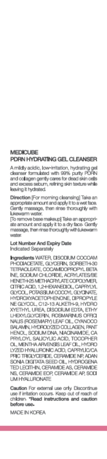 Medicube PDRN Hydrating Gel Cleanser 200ml - 99% High Purity Salmon PDRN 2 of 4