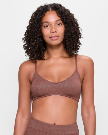 Resort Sparkle Crop Bikini Swim Top
