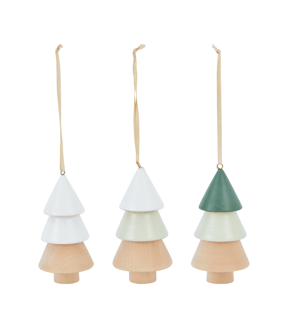 Wooden Tree Decoration, Assorted - Anko