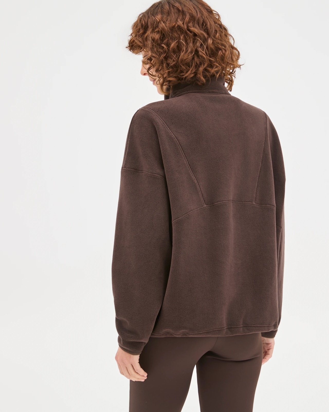 Polar Fleece 1/4 Zip Jumper - Cocoa 6 of 6